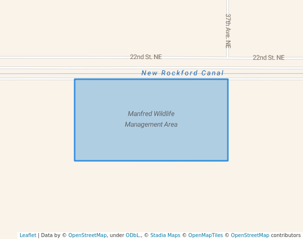 walking in Manfred Wildlife Management Area map in Hamberg