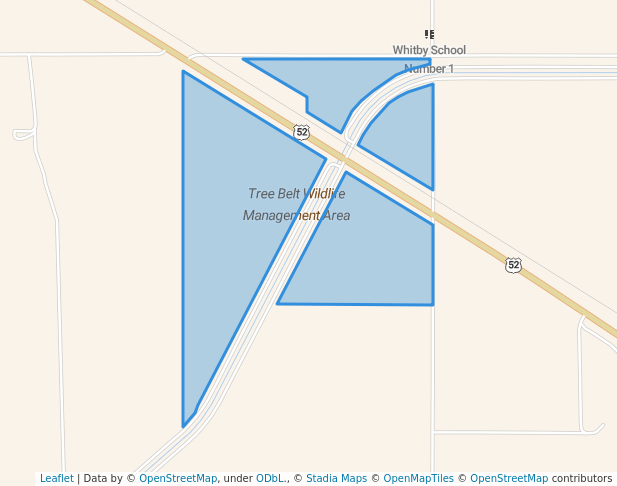 walking in Tree Belt Wildlife Management Area map in Hamberg