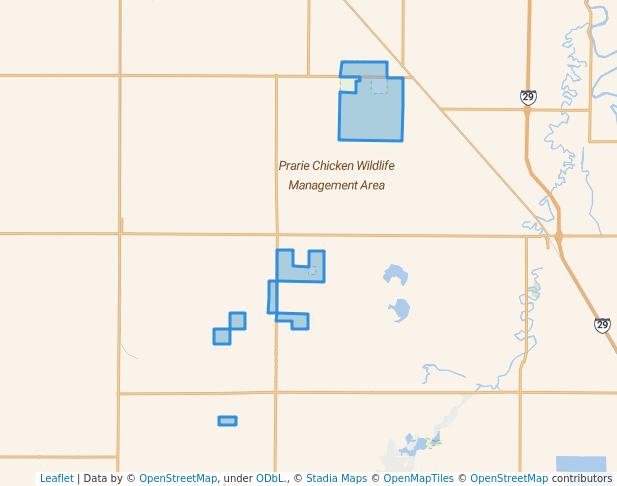 walking in Prarie Chicken Wildlife Management Area map in Manvel