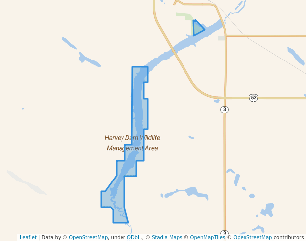 walking in Harvey Dam Wildlife Management Area map in Hamberg