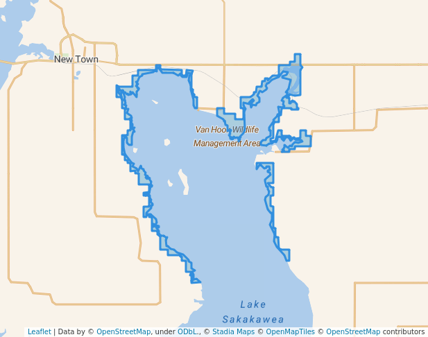 walking in Van Hook Wildlife Management Area map in New Town