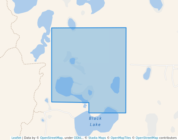walking in Black Lake Wildlife Management Area map in Bottineau