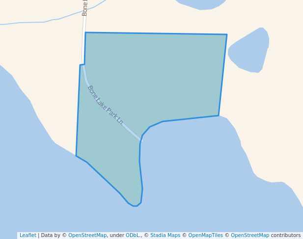 walking in Bone Lake Park map in Luck