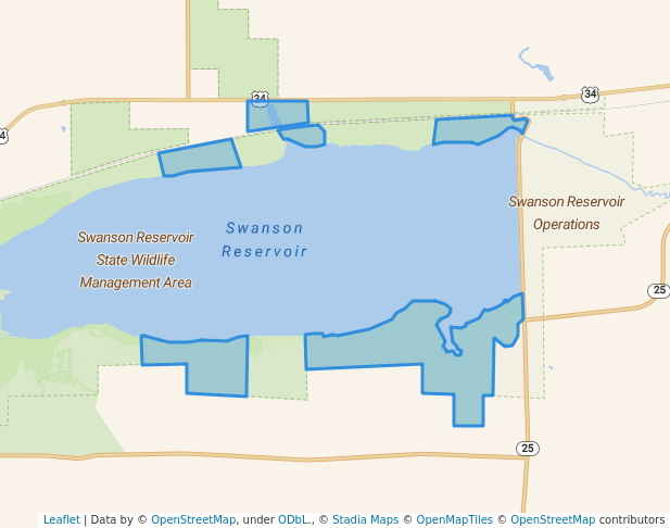 walking in Swanson Reservoir State Recreation Area map in Trenton