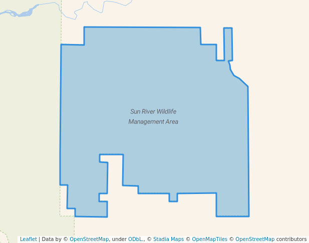 walking in Sun River Wildlife Management Area map in Choteau