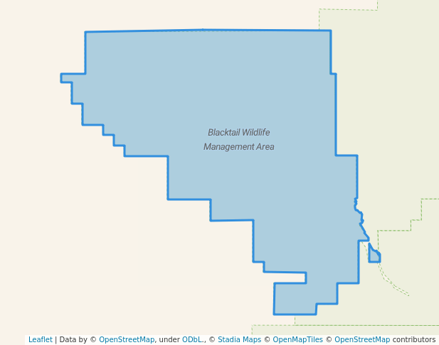 walking in Blacktail Wildlife Management Area map in Dillon