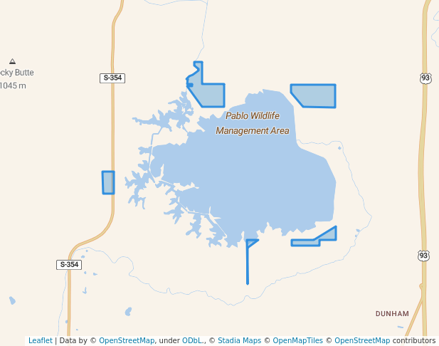 walking in Pablo Wildlife Management Area map in Polson