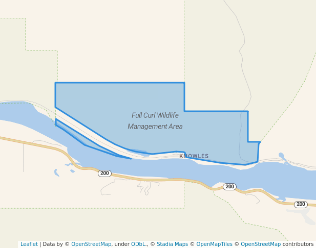 walking in Full Curl Wildlife Management Area map in Plains