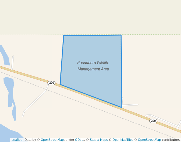 walking in Roundhorn Wildlife Management Area map in Plains