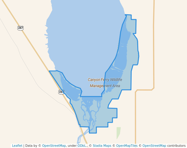 walking in Canyon Ferry Wildlife Management Area map in Townsend