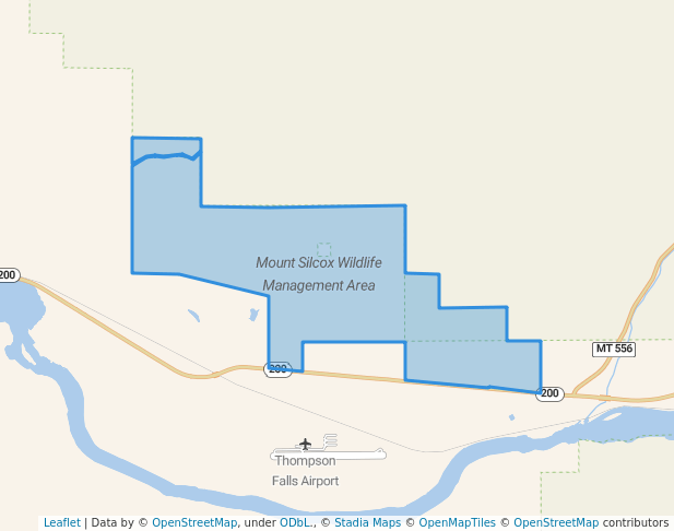 walking in Mount Silcox Wildlife Management Area map in Thompson Falls