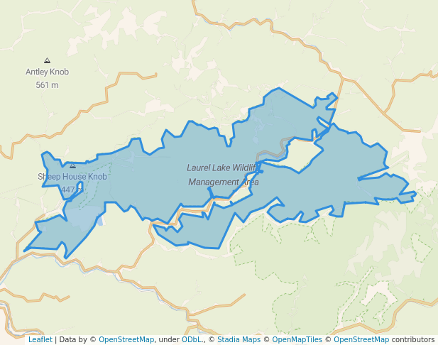 walking in Laurel Lake Wildlife Management Area map in Sprigg