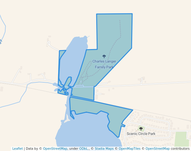 walking in Charles Langer Family Park map in Marshall