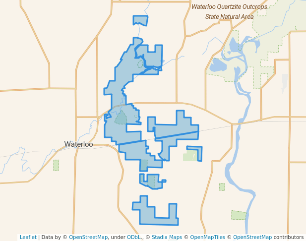walking in Waterloo Wildlife Area map in Waterloo