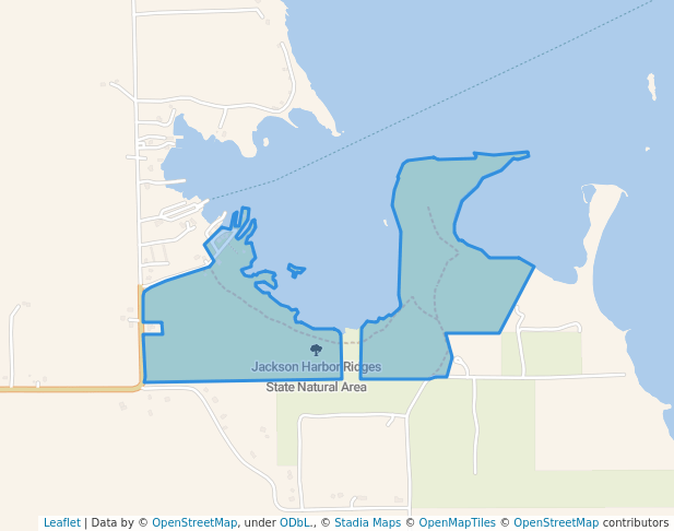 walking in Jackson Harbor Dunes Park map in Washington