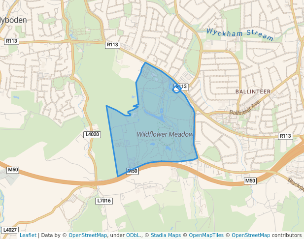 walking in Marlay Park map in Dublin