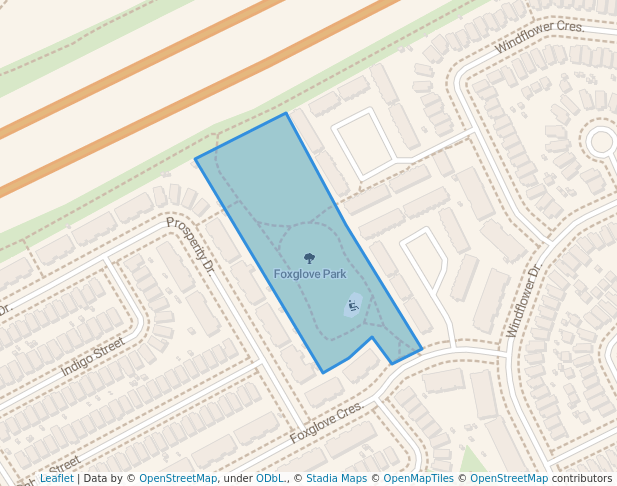 walking in Foxglove Park map in Kitchener