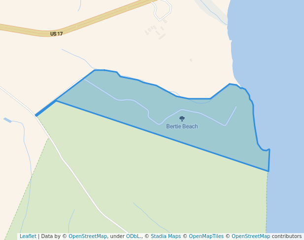 walking in Bertie Beach map in Merry Hill