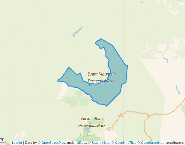 walking in Brent Mountain Protected Area map in Osoyoos