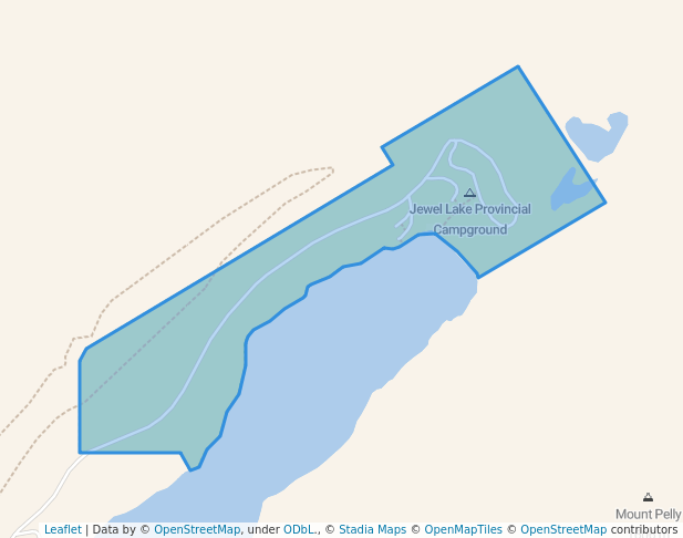 walking in Jewel Lake Provincial Park map in Greenwood