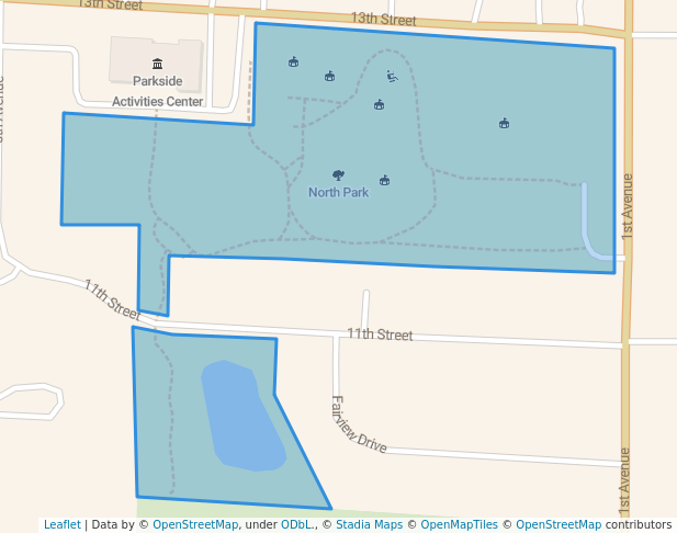 walking in North Park map in Wellman