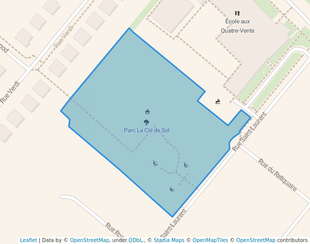 walking in Parc La Clé de Sol map in Drummondville