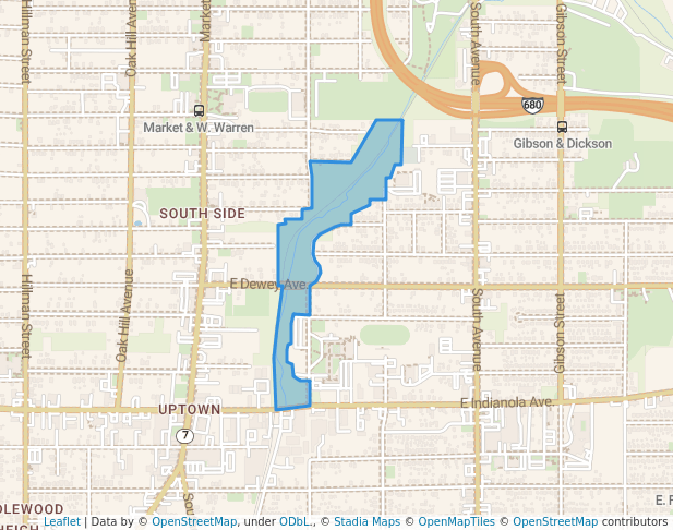 walking in Dewey Park map in Youngstown