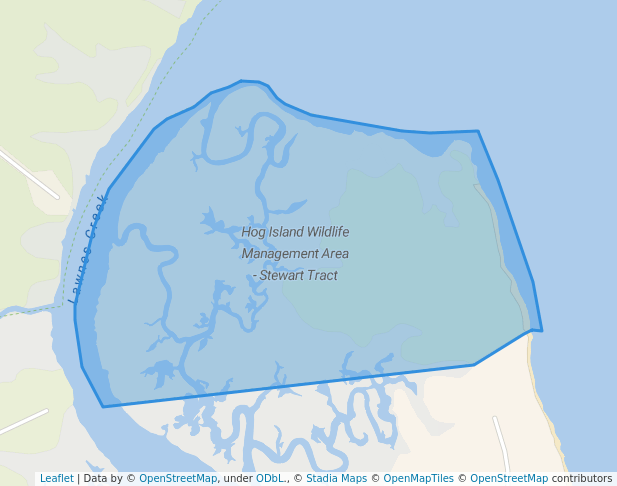 walking in Hog Island Wildlife Management Area - Stewart Tract map in Rushmere