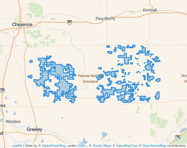 walking in Pawnee National Grassland map in Briggsdale