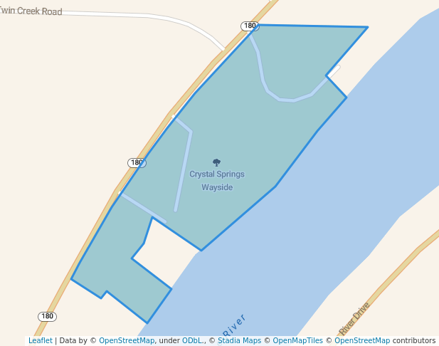 walking in Crystal Springs Wayside map in Porterfield
