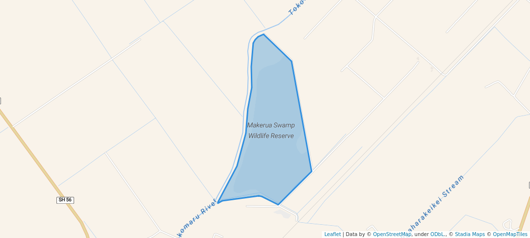 walking in Makerua Swamp Wildlife Reserve map in Palmerston North