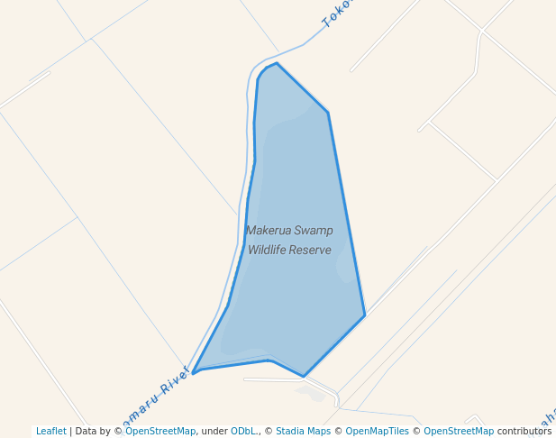 walking in Makerua Swamp Wildlife Reserve map in Palmerston North