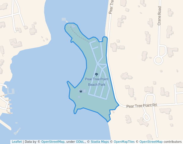 walking in Pear Tree Point Beach Park map in Darien