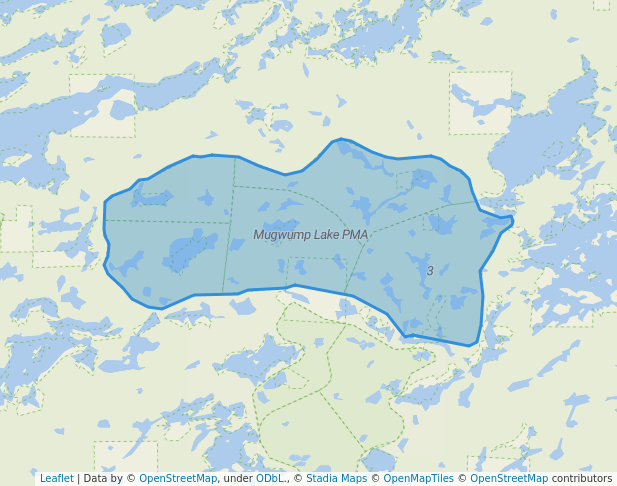 walking in Mugwump Lake PMA map in Ely