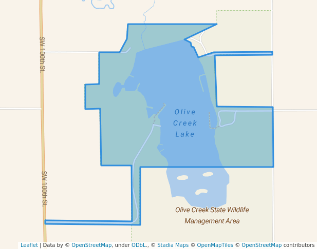 walking in Olive Creek State Recreation Area map in Hallam