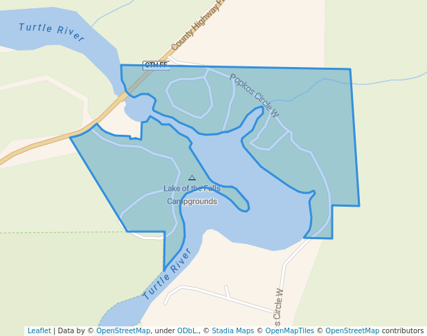 walking in Lake of the Falls County Park map in Mercer
