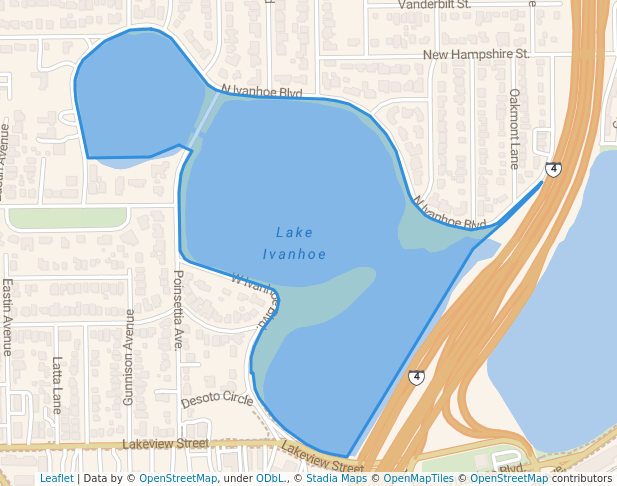 walking in Lake Ivanhoe Park map in Orlando
