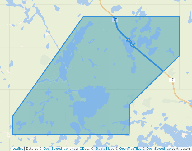 walking in Obatanga Provincial Park map in White River