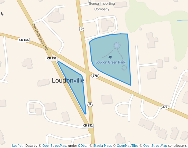 walking in Loudon Green Park map in Loudonville