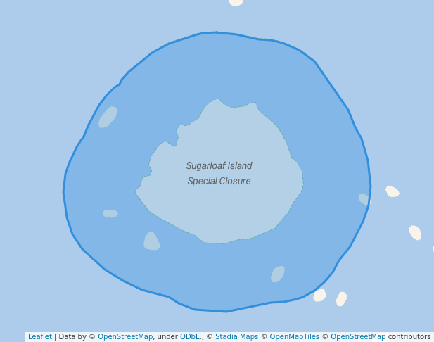 walking in Sugarloaf Island Special Closure map in Ferndale