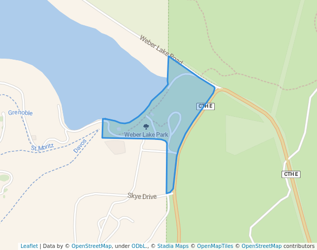 walking in Weber Lake Park map in Upson