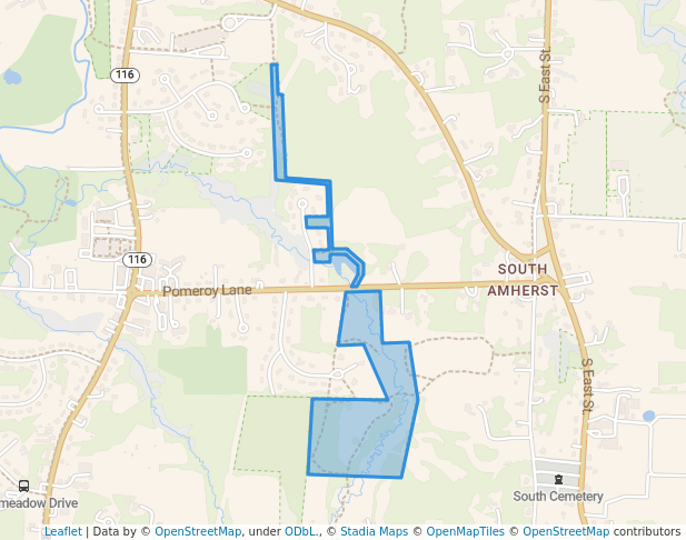 walking in North Plum Brook Conservation Area map in Amherst