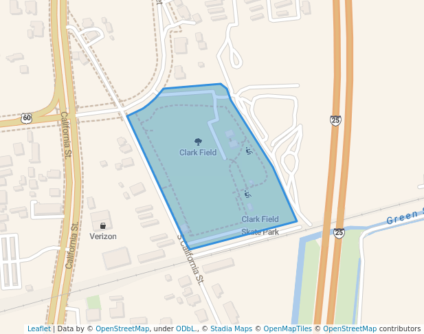 walking in Clark Field map in Socorro
