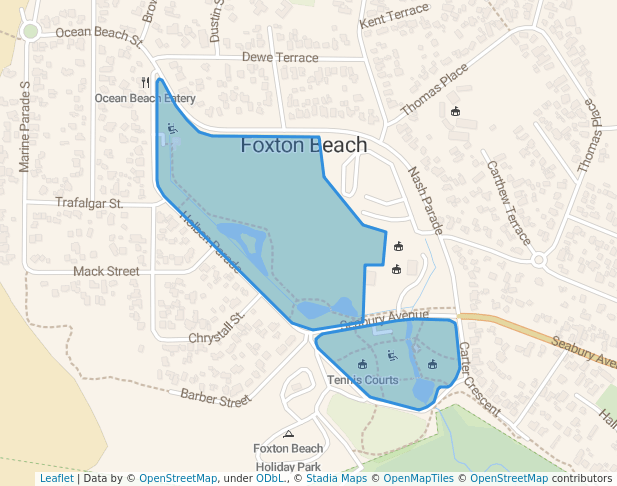 walking in Holben / Te Wharangi Reserve map in Foxton Beach