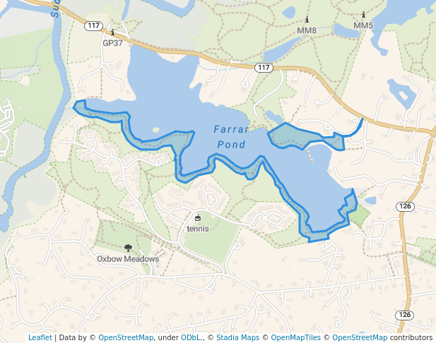 walking in Farrar Pond Conservation Trust map in Lincoln