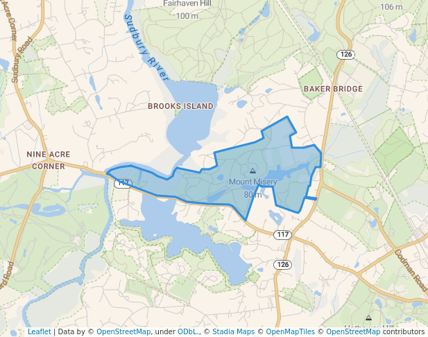 walking in Mount Misery map in Lincoln