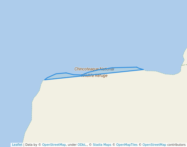 walking in Chincoteague National Wildlife Refuge map in George Island Landing