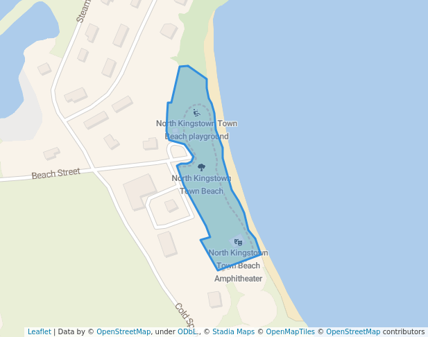 walking in North Kingstown Town Beach map in North Kingstown