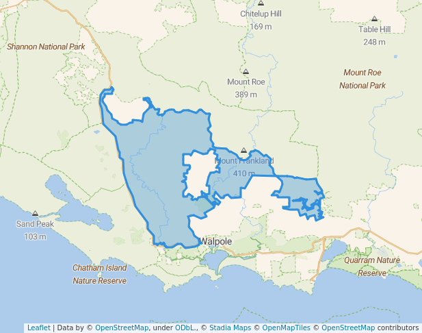 walking in Mount Frankland South National Park map in Broke