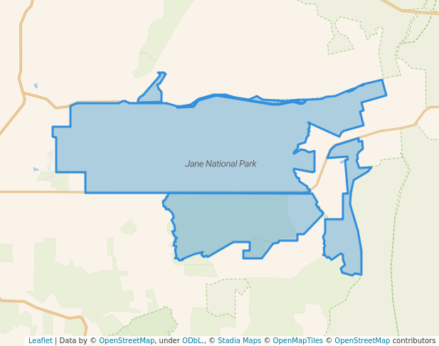 walking in Jane National Park map in Meerup